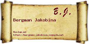 Bergman Jakobina névjegykártya